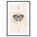 Poster Butterfly's Secret - black and white insect against pink and golden sun 136542 additionalThumb 3