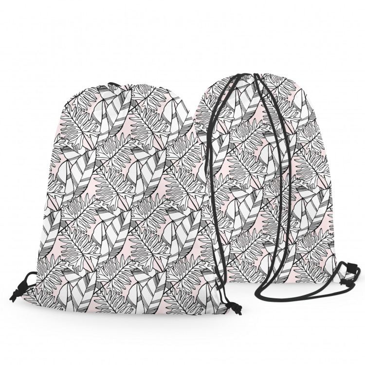Backpack Leafy mauresque - black and white floral pattern in linear style 147642 additionalImage 3