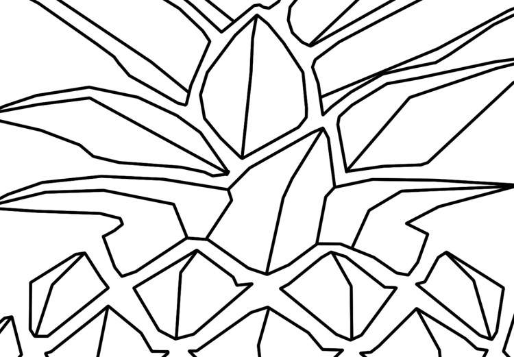 Canvas Black pineapple contours - minimalistic drawing on a white background 128352 additionalImage 5