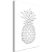 Canvas Black pineapple contours - minimalistic drawing on a white background 128352 additionalThumb 2
