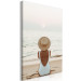 Canvas Woman in hat on the beach - Marine landscape with sunset 135852 additionalThumb 2