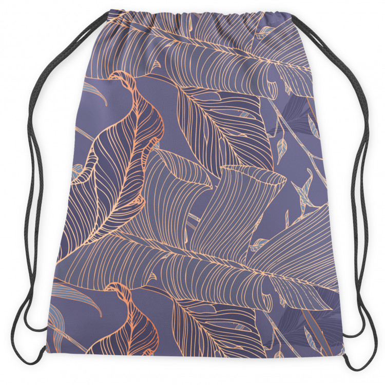Backpack Gold leafing - graphic floral motif with leaves in linear art 147352 additionalImage 2