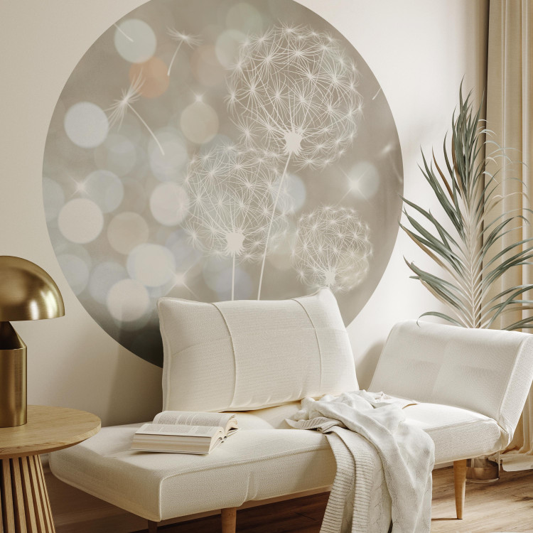 Round wallpaper Luminous Dandelions - Delicate Flowers in the Sunshine 149152 additionalImage 3