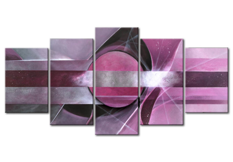 Canvas Purple Abstraction (5-piece) - composition with patterns and designs 47052