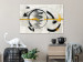 Canvas Golden rhythm - abstraction with a gold line in a black circle 134862 additionalThumb 3