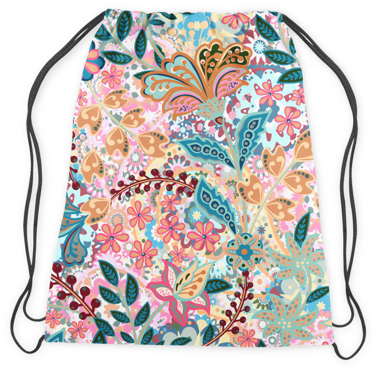 Backpack Paisley flowers - multicoloured floral composition in a graphic style 147362 additionalImage 2