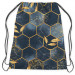 Backpack Geometry and leaves - composition in shades of blue and gold 147562 additionalThumb 2