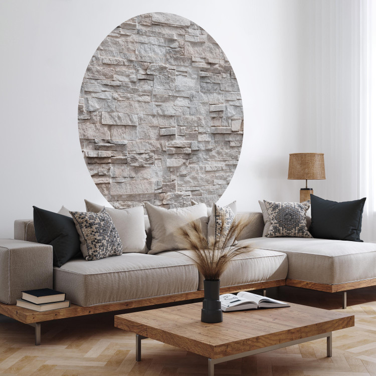 Round wallpaper Decorative Sandstone - Natural Wall of Stone Tiles 149162 additionalImage 3