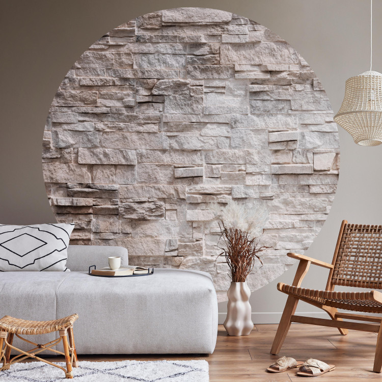 Round wallpaper Decorative Sandstone - Natural Wall of Stone Tiles 149162 additionalImage 2