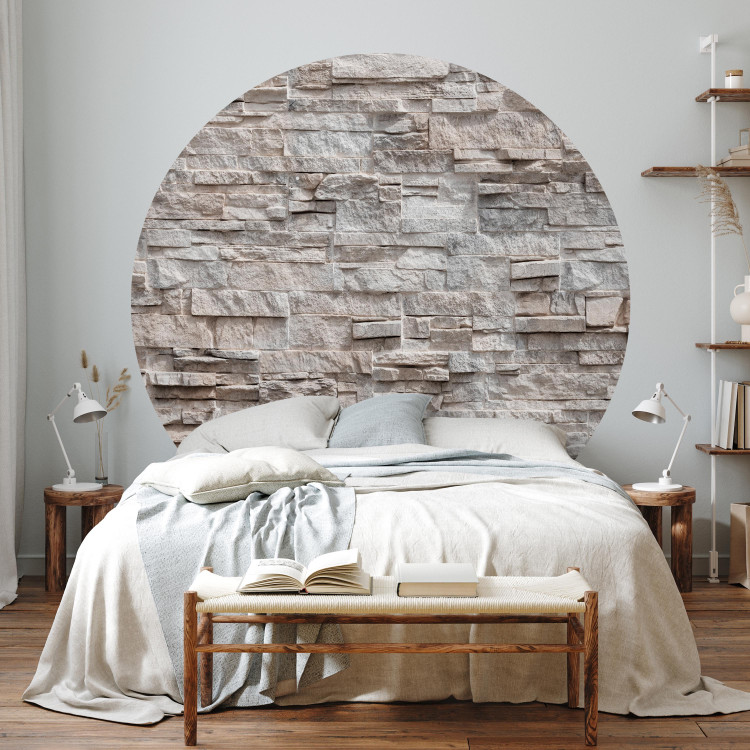 Round wallpaper Decorative Sandstone - Natural Wall of Stone Tiles 149162