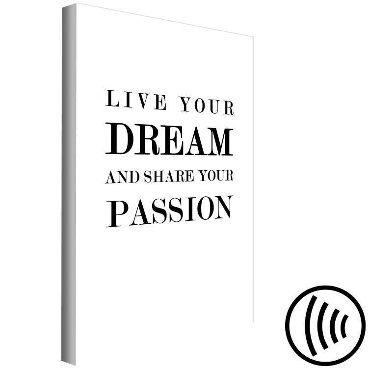 Canvas Dreams and Passion (1-part) - Motivational Black and White Text 117072 additionalImage 6