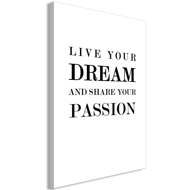 Canvas Dreams and Passion (1-part) - Motivational Black and White Text 117072 additionalImage 2