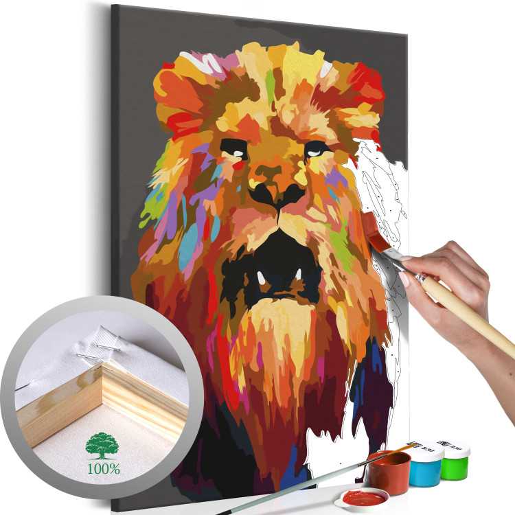Paint by Number Kit Colourful Lion (Small) 117472