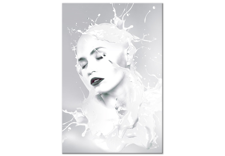 Canvas Woman bathed in milk - an abstract composition on grey background 124472