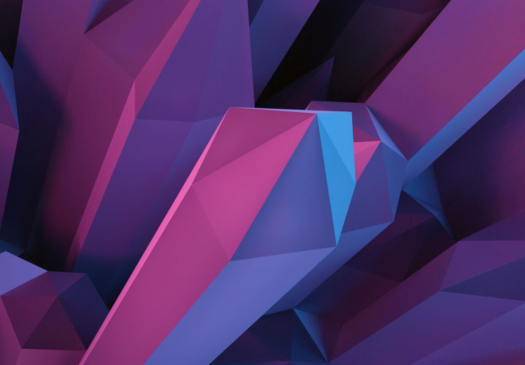 Wall Mural Crystal - geometric fantasy with 3D elements in purple tones 129872 additionalImage 3