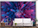 Wall Mural Crystal - geometric fantasy with 3D elements in purple tones 129872