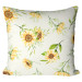 Decorative Microfiber Pillow Falling sunflowers - vintage style flower arrangement cushions 146872