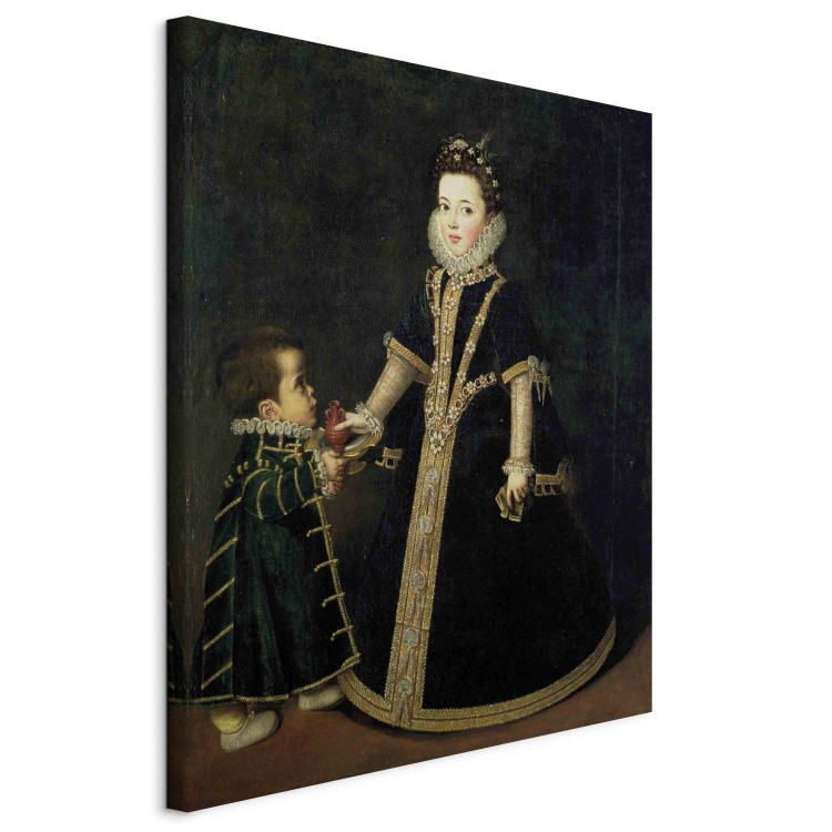 Canvas Girl with a dwarf, thought to be a portrait of Margarita of Savoy, daughter of the Duke and Duchess of Savoy 154772 additionalImage 2