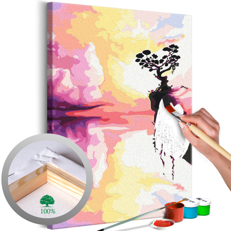 Paint by Number Kit Magical Sunset - Landscape With a Colorful Sky and a Tree 144082
