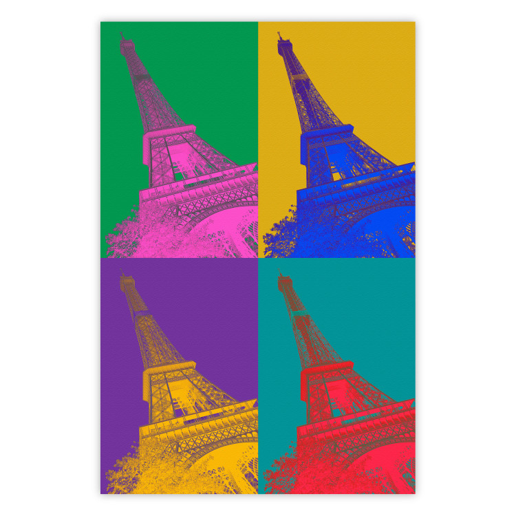 Poster Colorful Paris - Collage With Eiffel Towers in Pop Art Style 144782