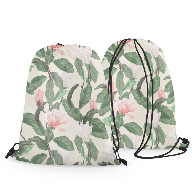 Backpack Gentle magnolias - subtle floral pattern in cottagecore style 147382 additionalImage 3