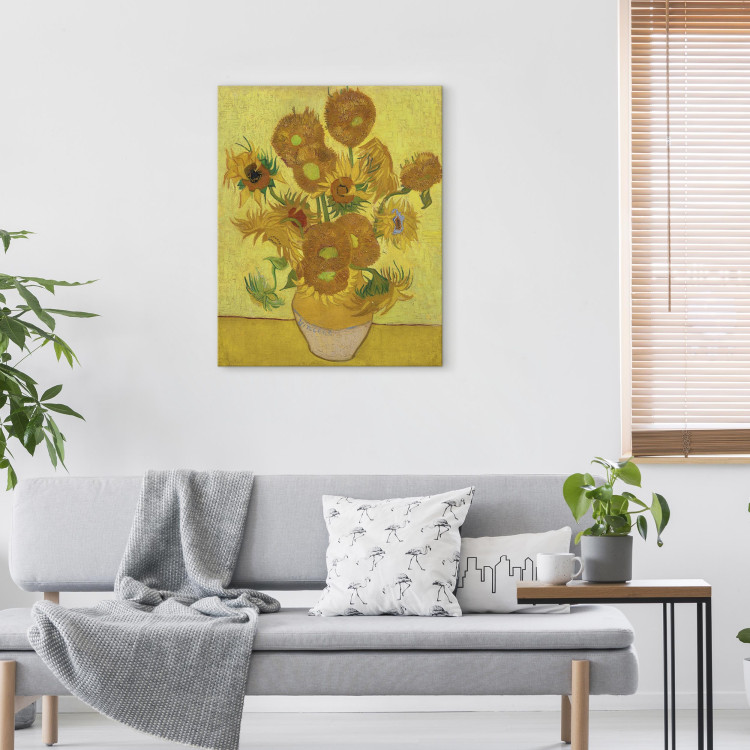 Canvas Still Life - Vase With Fifteen Sunflowers 150482 additionalImage 5