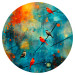 Round wallpaper Bird Gathering - Colorful Birds on a Multicolored Painting Background 151682 additionalThumb 1