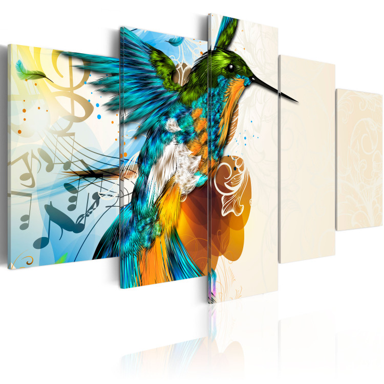 Canvas Bird's music - 5 pieces 55482 additionalImage 2