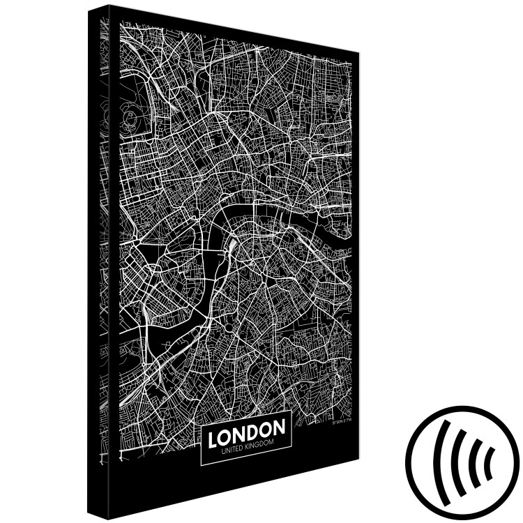Canvas Dark Map of London (1 Part) Vertical 118092 additionalImage 6