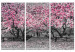Canvas Blooming Magnolias - triptych with magnolia trees and pink flowers 128792