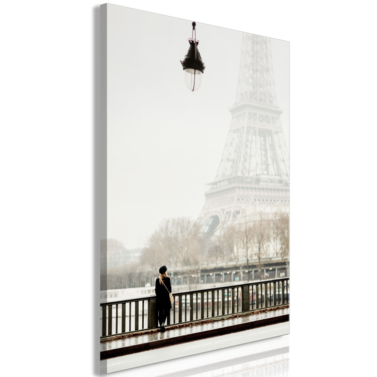 Canvas View of Paris - photo with woman on bridge and Eiffel Tower in offset 132292 additionalImage 2