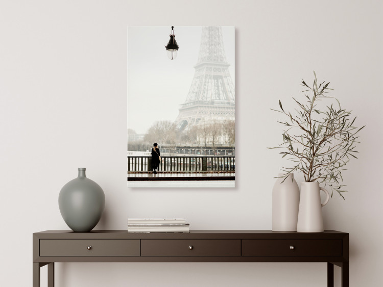 Canvas View of Paris - photo with woman on bridge and Eiffel Tower in offset 132292 additionalImage 3