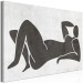 Canvas Lying woman - black and white graphic in scandi boho style 134192 additionalThumb 2
