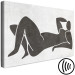 Canvas Lying woman - black and white graphic in scandi boho style 134192 additionalThumb 6