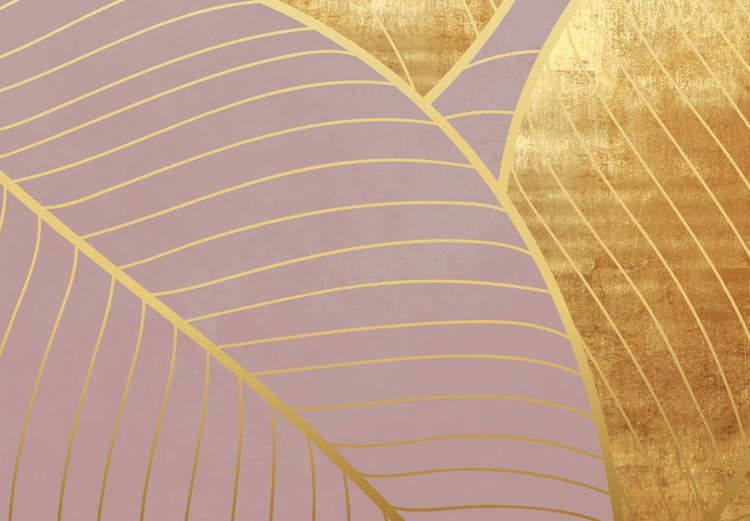Canvas Violet Golden Pattern with leaves - Glamor style botanical theme 135692 additionalImage 5