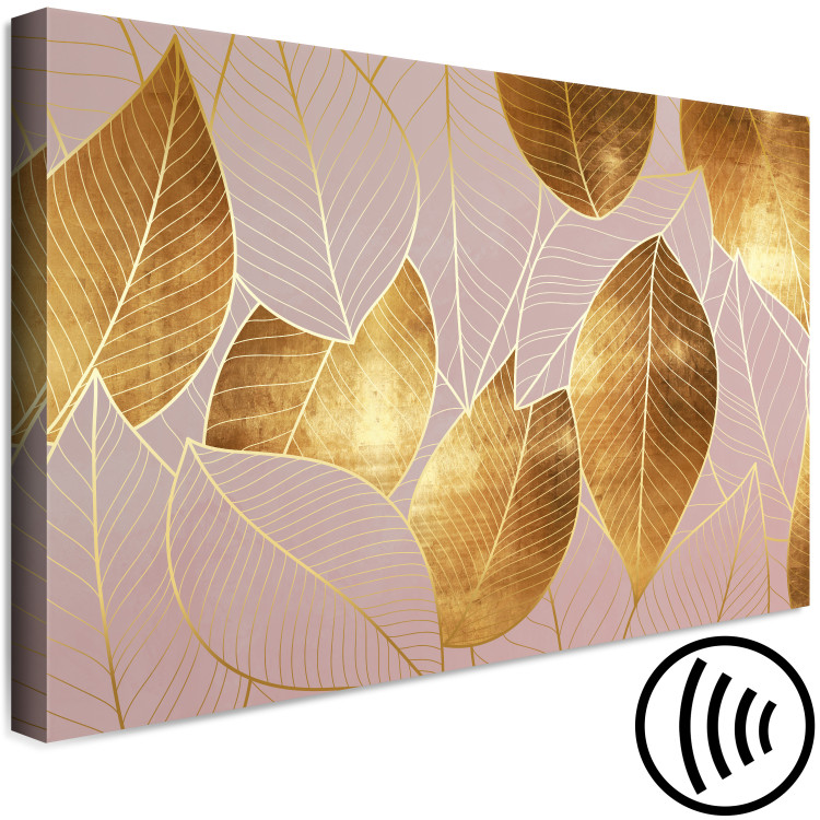 Canvas Violet Golden Pattern with leaves - Glamor style botanical theme 135692 additionalImage 6