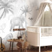 Wall Mural Tropical Safari - Wild Animals in Grays on a White Background 146592 additionalThumb 6