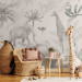 Wall Mural Tropical Safari - Wild Animals in Grays on a White Background 146592 additionalThumb 4
