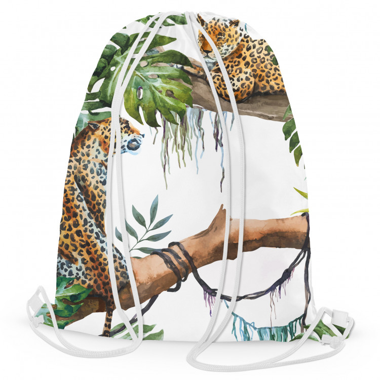 Backpack Cheetahs on branches - tropical theme, watercolour-like theme on white 147392 additionalImage 2