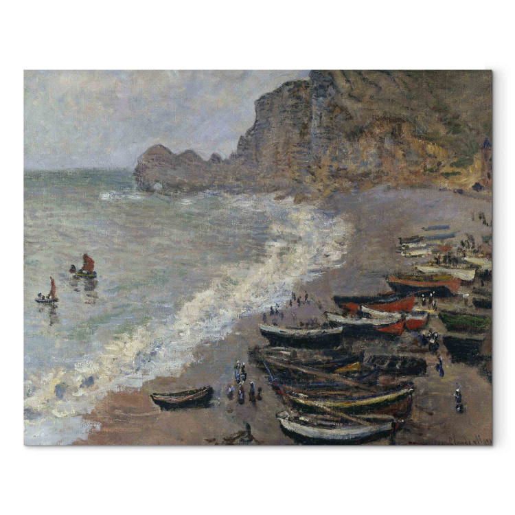 Canvas Etretat: la plage e la porte d'Amont 154792
