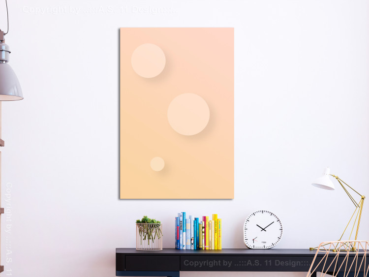 Canvas Pastel circles - an abstract composition in a beige and pink colour 123803 additionalImage 3