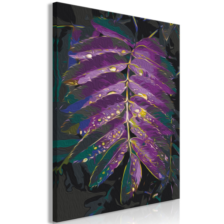 Paint by Number Kit Jungle Vegetation - Large Purple Leaf With Raindrops 146203 additionalImage 7