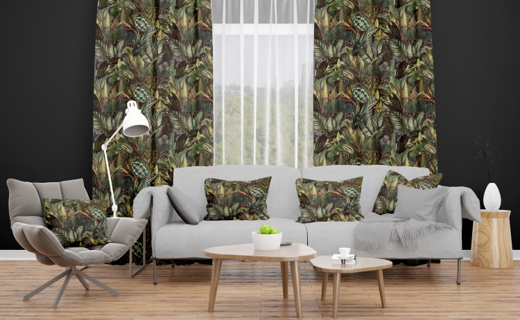 Decorative Curtain Tigers among leaves - a composition inspired by the tropical jungle 147203 additionalImage 6