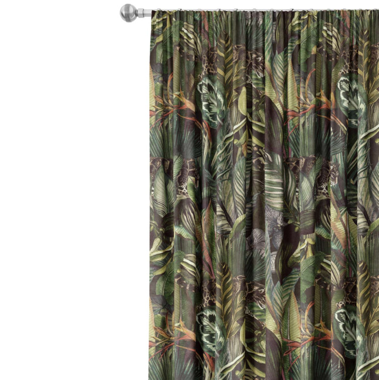 Decorative Curtain Tigers among leaves - a composition inspired by the tropical jungle 147203 additionalImage 5