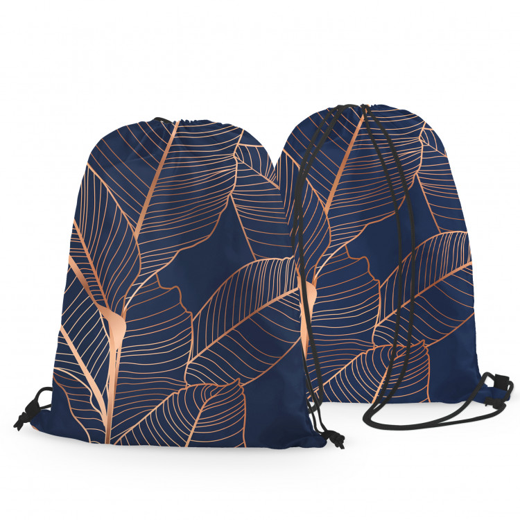 Backpack Leafy abstraction - plant theme presented on a dark blue background 147503 additionalImage 3
