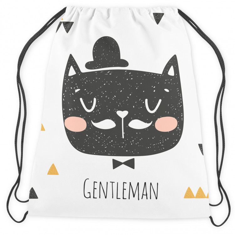 Backpack Cat dandy with bowler hat - scandi style illustration with caption 147603 additionalImage 2
