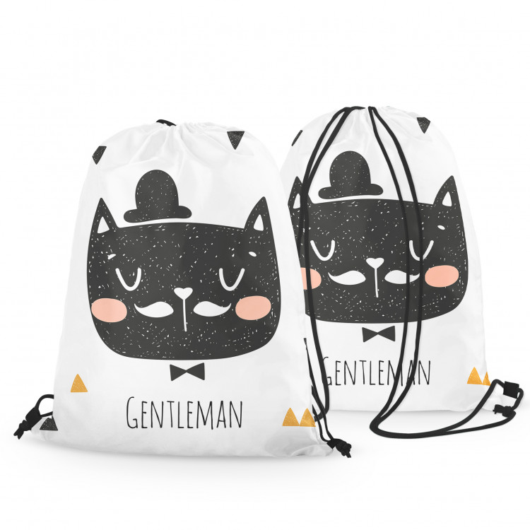 Backpack Cat dandy with bowler hat - scandi style illustration with caption 147603 additionalImage 3