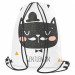 Backpack Cat dandy with bowler hat - scandi style illustration with caption 147603