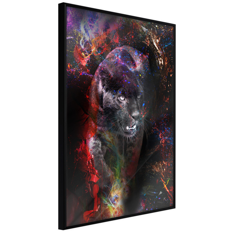 Poster Black Jaguar - animal among abstract colors on a dark background 131813 additionalImage 11