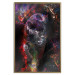 Poster Black Jaguar - animal among abstract colors on a dark background 131813 additionalThumb 17